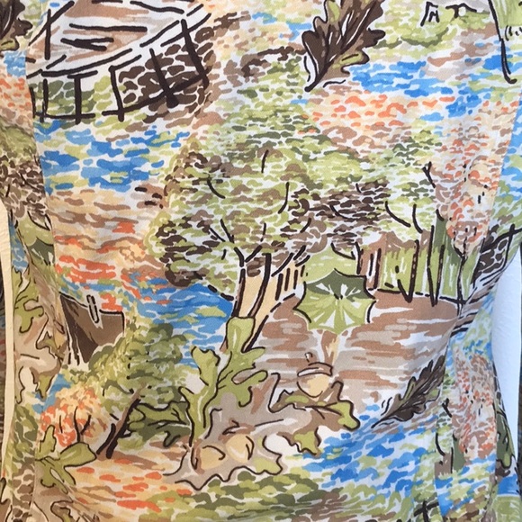 Christopher & Banks Petite button down jacket stretch abstract print Size S - Picture 6 of 9